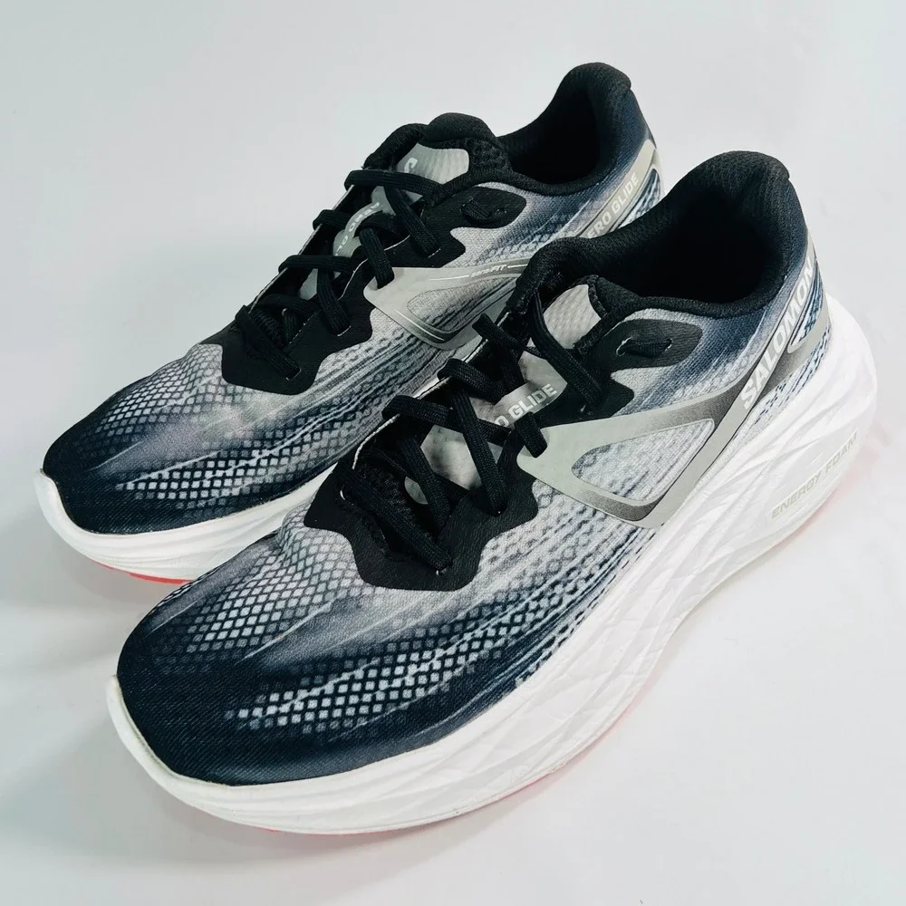 Salomon Aero Glide Black White‎ Grey Women Running Shoes Size 8.5 Road Running